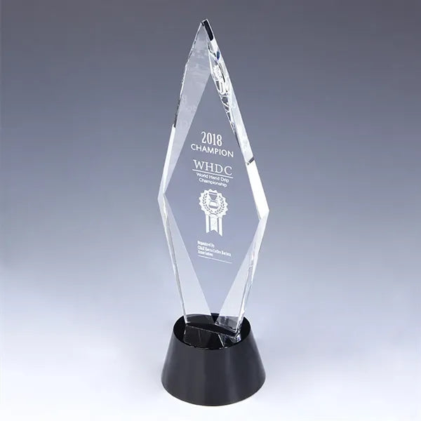Crystal Glass Trophy with Gift Box Champion Award Austerity