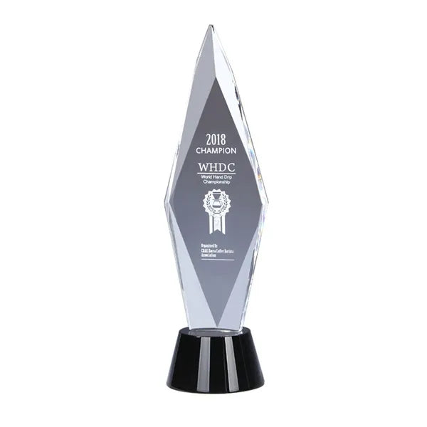 Crystal Glass Trophy with Gift Box Champion Award Austerity
