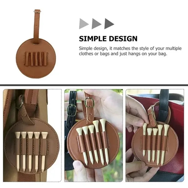 PU Leather Golf Tee Carrier