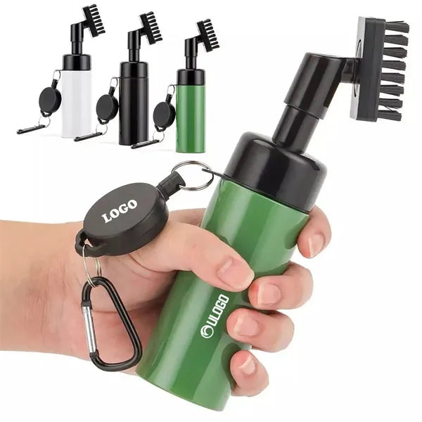 Retractable Golf Club Cleaner Brush with Water Spray