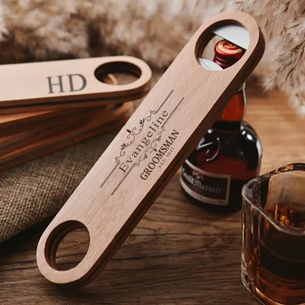 Engraved Flat Bar Style Speed Bottle Opener