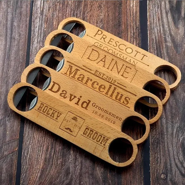 Engraved Flat Bar Style Speed Bottle Opener