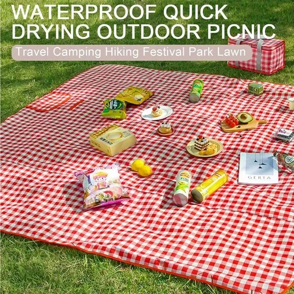 Foldable Tote Beach Blanket Mat for Outdoor Picnic