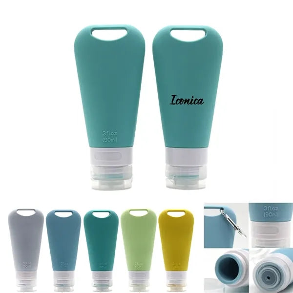 3 oz Leak-Proof Squeeze Bottles with Carabiner Clips