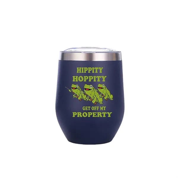 12 Oz Stemless Wine Tumbler W/Lid