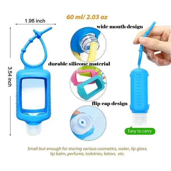 Travel Size Plastic Clear Bottles with Silicone Sleeve