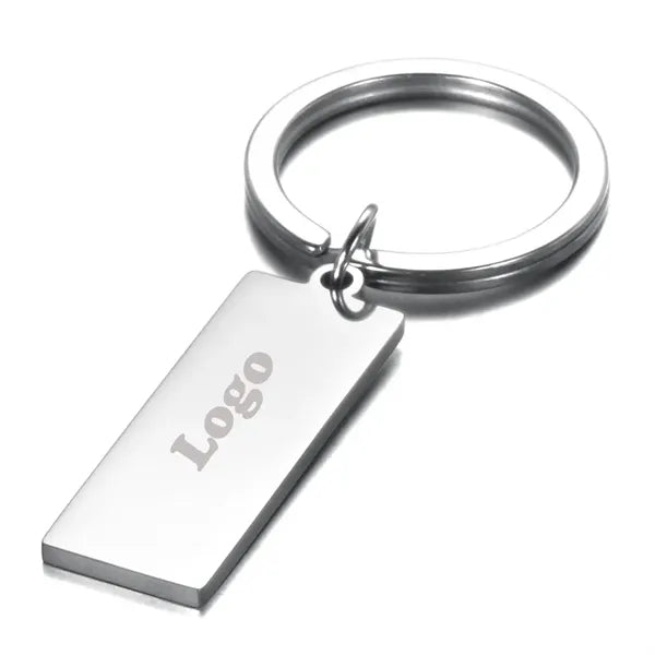 Rectangle Engravable Stainless Steel Keychain