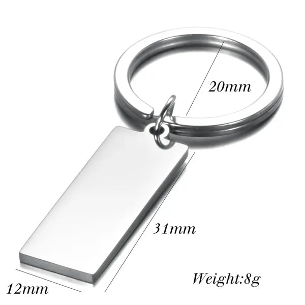 Rectangle Engravable Stainless Steel Keychain