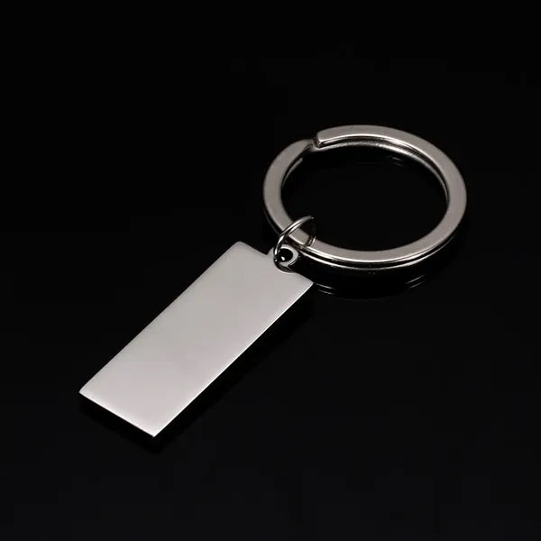 Rectangle Engravable Stainless Steel Keychain