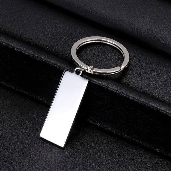 Rectangle Engravable Stainless Steel Keychain