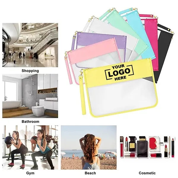 Clear PVC Zipper Pouch Nylon Makeup Bags