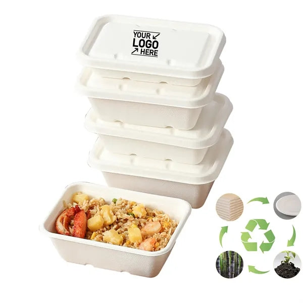 Eco-Friendly Disposable Bagasse Takeout Box With Lid