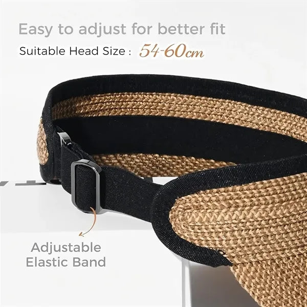 Women'S Straw Beach Sun Hat Upf 80+
