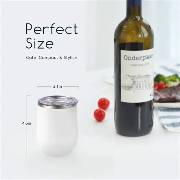 12oz Stainless Steel Wine Tumbler with Lid