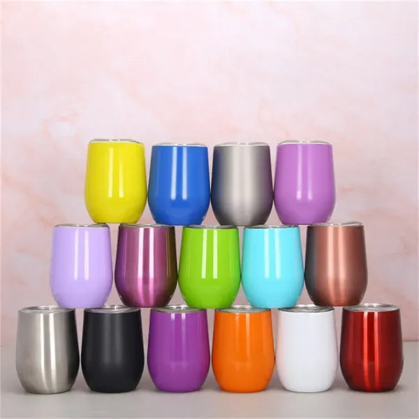 12oz Stainless Steel Wine Tumbler with Lid