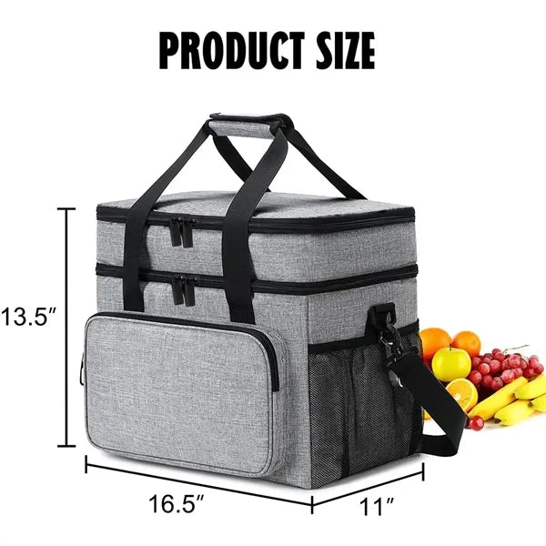 Double Deck Leakproof Insulated Cooler Bag
