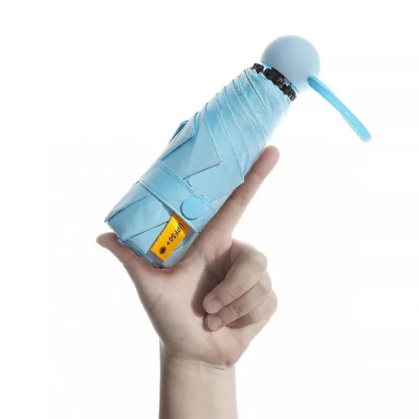 Mini Windproof Sun Rain Pocket Umbrella With Case