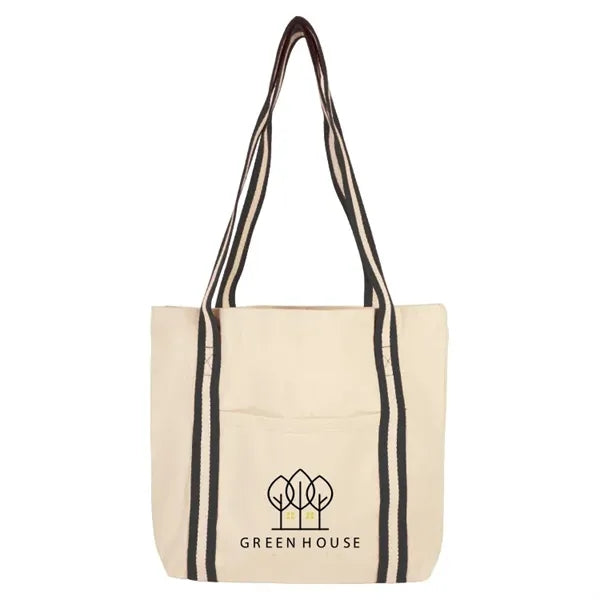 Sonoma Striped Handle 10oz Cotton Tote Bag