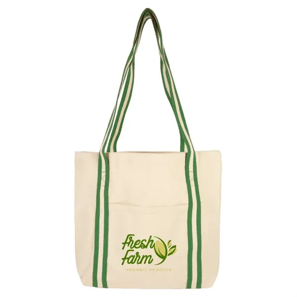 Sonoma Striped Handle 10oz Cotton Tote Bag