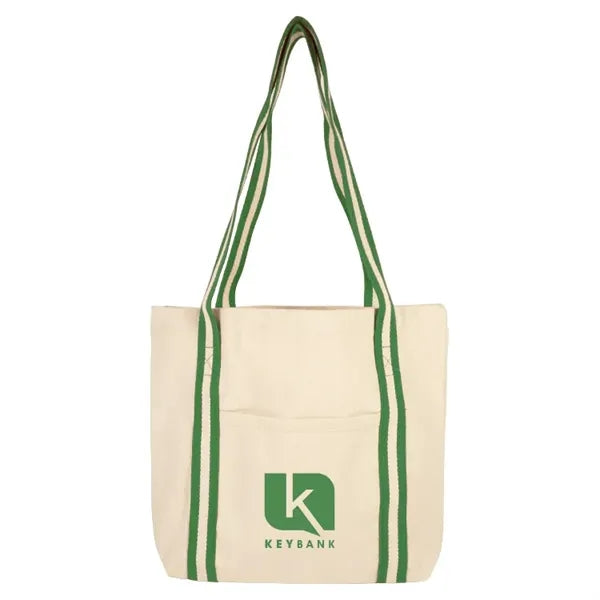 Sonoma Striped Handle 10oz Cotton Tote Bag