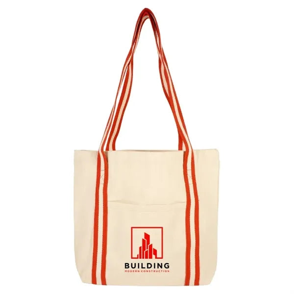 Sonoma Striped Handle 10oz Cotton Tote Bag