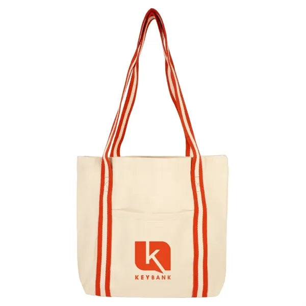 Sonoma Striped Handle 10oz Cotton Tote Bag