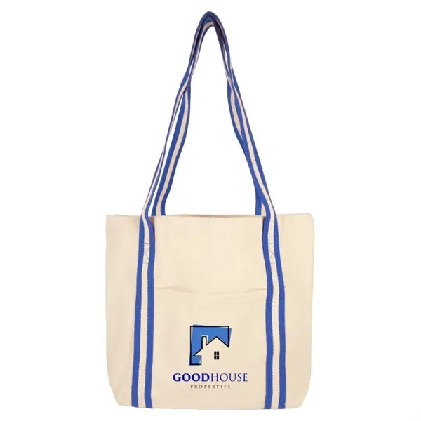 Sonoma Striped Handle 10oz Cotton Tote Bag