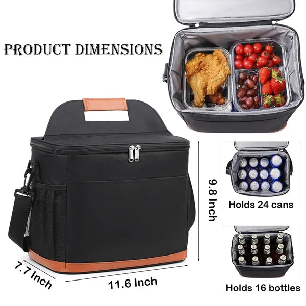 24 Can Insulated Cooler Bag Leakproof PEVA 600D Multi Pocket