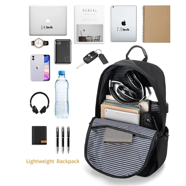 Casual Laptop Backpack With USB Charging Port