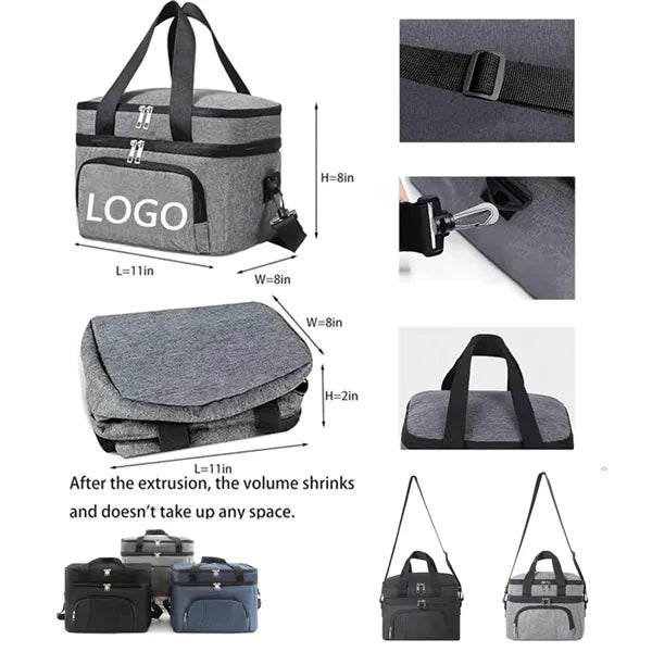 10LTravel Insulated Cooler Lunch Bag Organizer with Shoulder