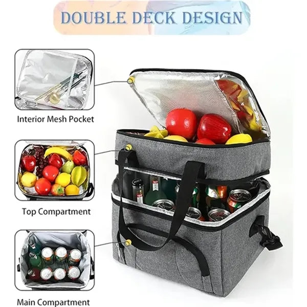 10LTravel Insulated Cooler Lunch Bag Organizer with Shoulder