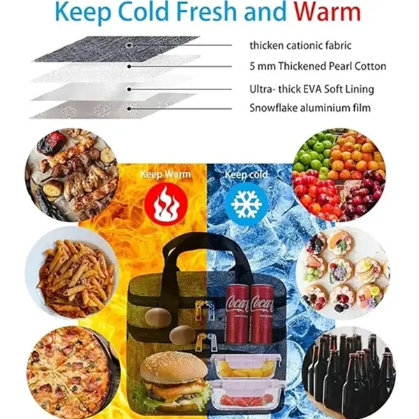 10LTravel Insulated Cooler Lunch Bag Organizer with Shoulder