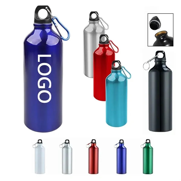25 Oz Aluminum Water Sport Bottle Flask With Carabiner
