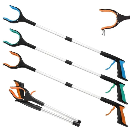Foldable Reacher Grabber Pickup Tool with 360 Rotating Jaw &