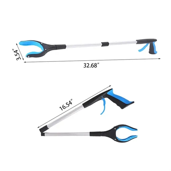 Foldable Reacher Grabber Pickup Tool with 360 Rotating Jaw &