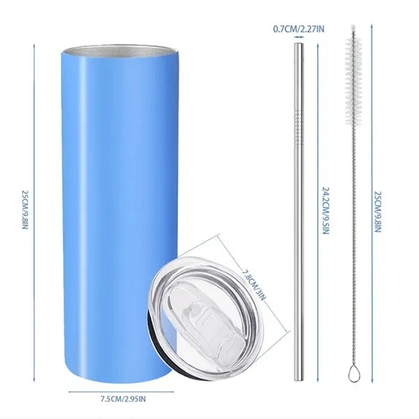 20oz Insulated Stainless Steel Slim Skinny Tumbler with Stra