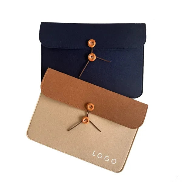 Felt A4 Document Folder with Button Closure