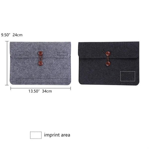 Felt A4 Document Folder with Button Closure