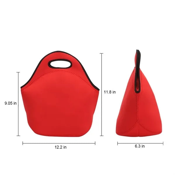 Insulated Neoprene Travel Lunch Tote Bag with Soft Handle