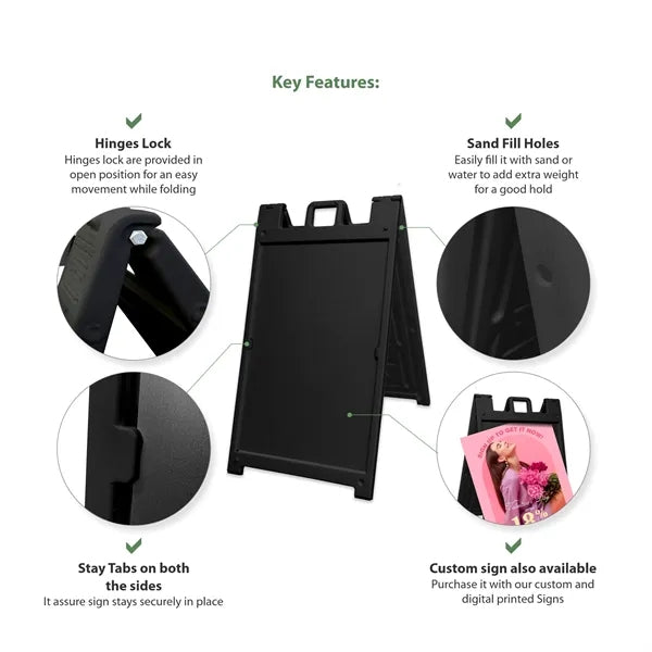 26.8" x 42.5" Plastic A Frame - Black