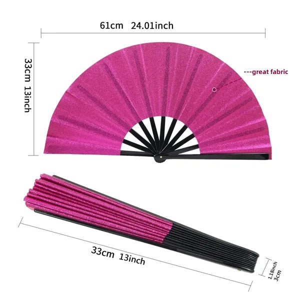 13 Inch Glitter Dance Fans