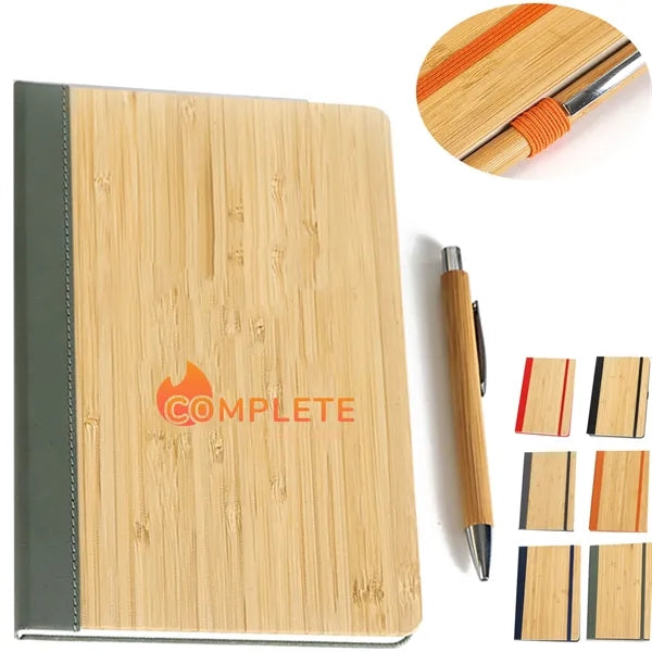 Eco-Friendly Bamboo Notebook and Pen Set