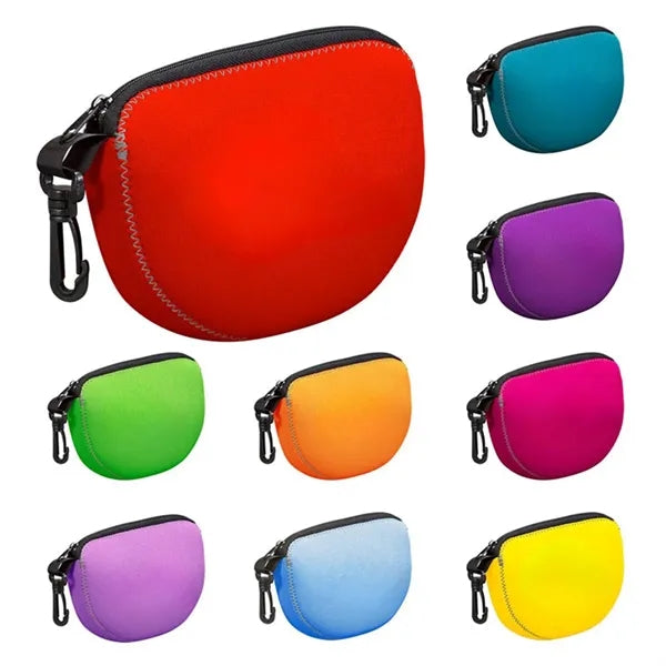 U-Shaped Neoprene Purse With Zippered Coin And Key Bag