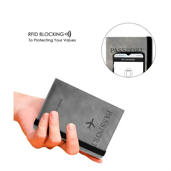 RFID Blocking Passport Wallet and Luggage Tag Set