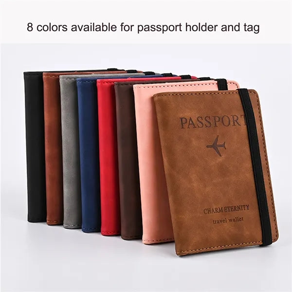 RFID Blocking Passport Wallet and Luggage Tag Set
