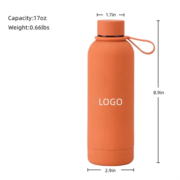 17oz Portable Frosted Insulated Stainless Steel Water Bottle