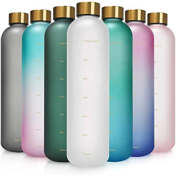 32oz Motivational Water Bottle with Time Marker to Drink