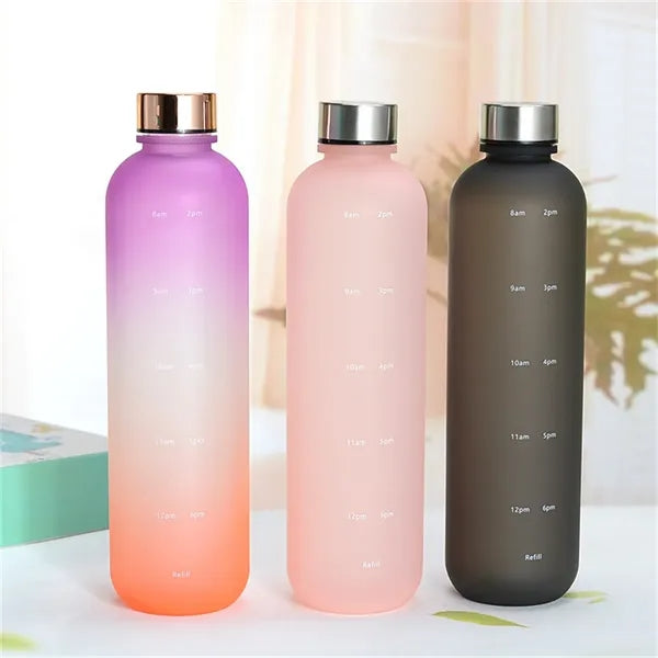 32oz Motivational Water Bottle with Time Marker to Drink