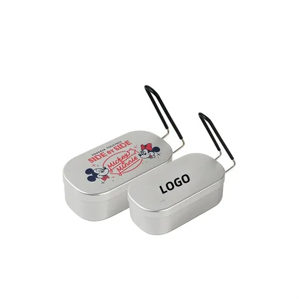 Stainless Steel Lunch Box W Foldable Handle