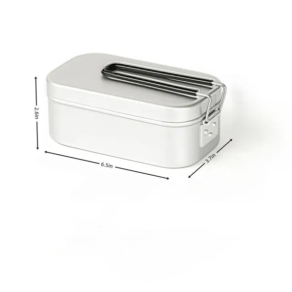 Stainless Steel Lunch Box W Foldable Handle
